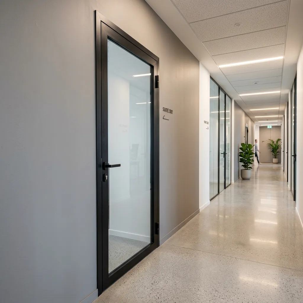 Porte intérieure aluminium vue détaillée